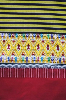 A Mae Chaem sin tin chok: striped body and a hem woven in the chok technique