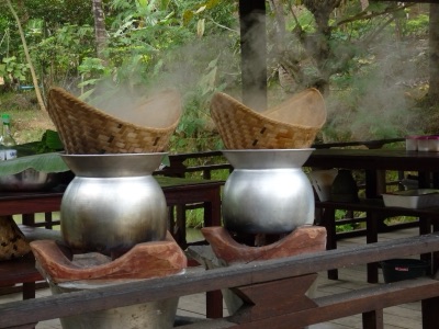 steaming baskets (sticky rice steaming, Luang Prabang, Laos)