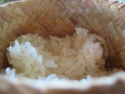 khao nueng (steamed sticky rice in a basket (Laos))